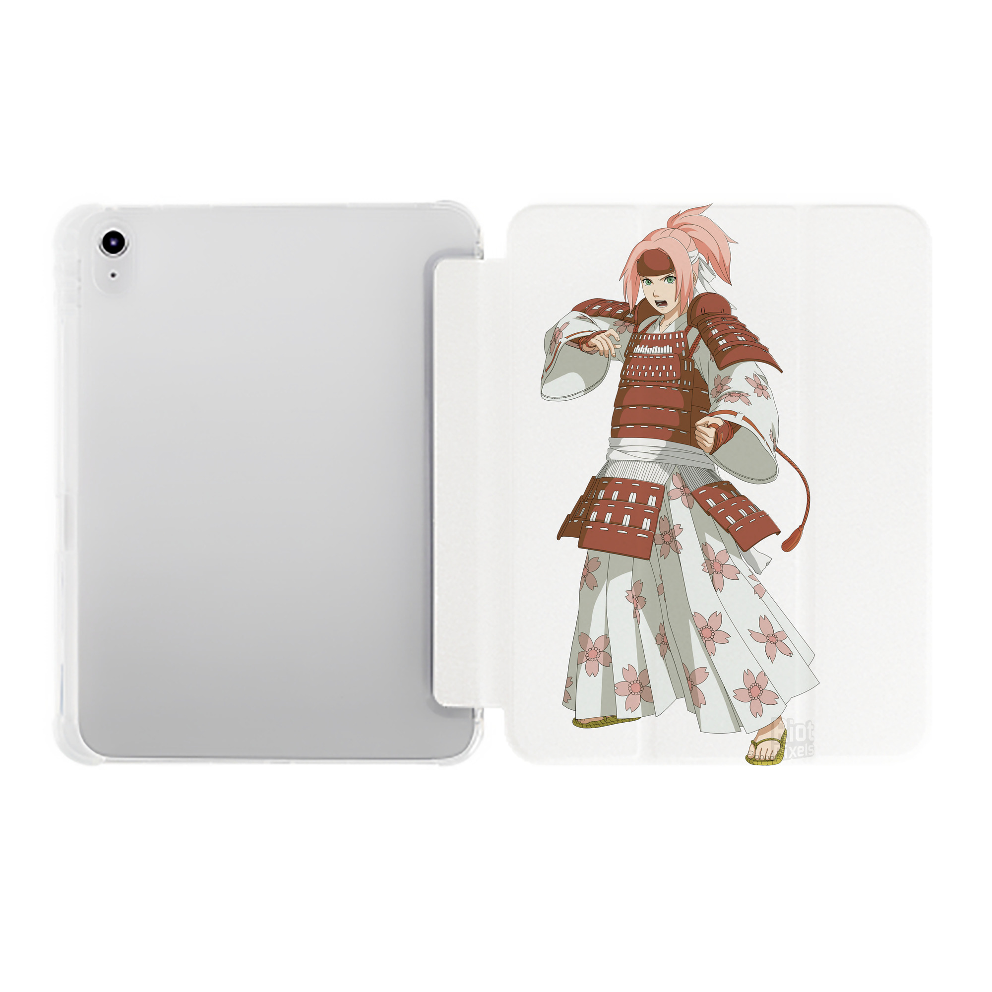 （画像用） NARUTO -ナルト- 春野サクラ Haruno Sakura IPad ケース ペン収納付き 三つ折りスタンド PUレザー×シリコン 対応機種9.5/10.5/10.9インチ
